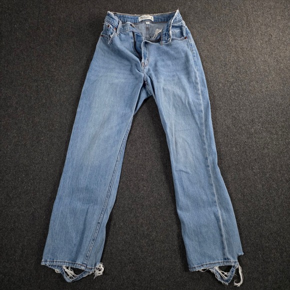 Abercrombie & Fitch Denim - Abercrombie Fitch Women's 00 The Ankle Straight Ultra High Rise Jeans Light Wash